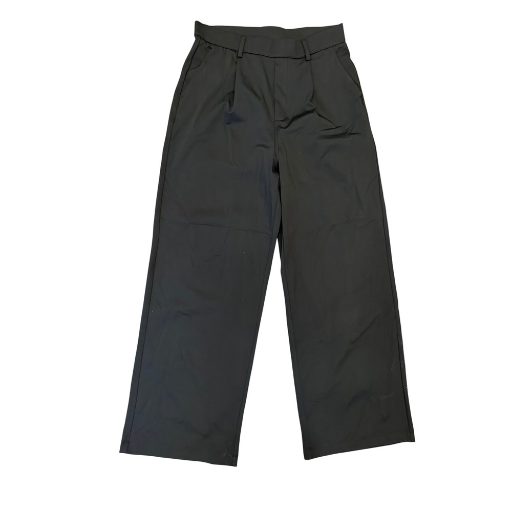 Halara Womens Black Wide Leg Pleated Dress Pants Size M Regular 02721000